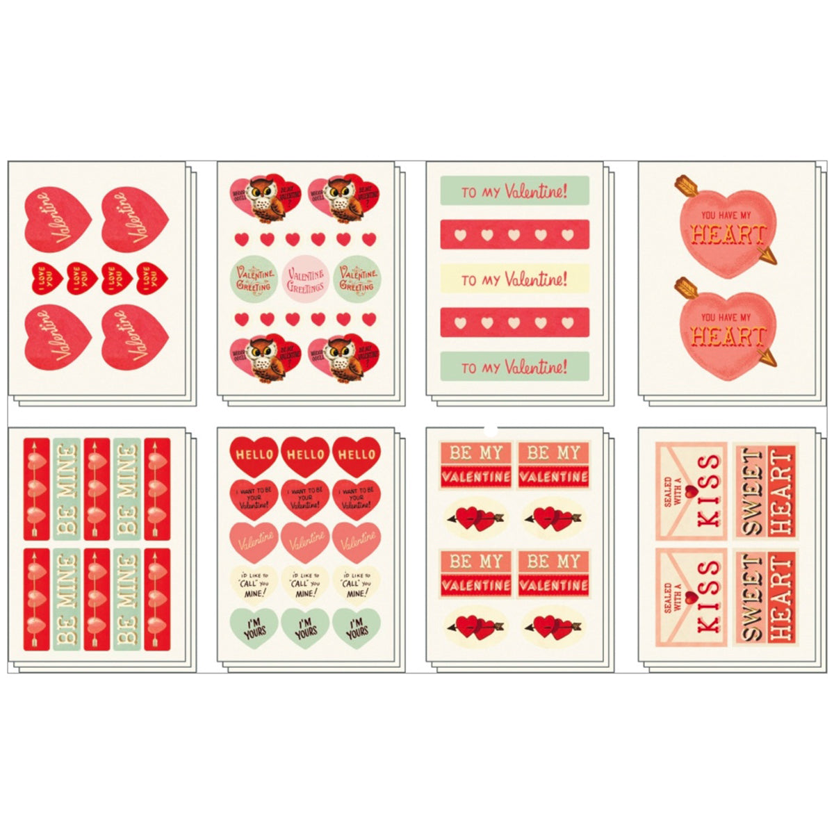 Vintage Valentine Stickers – Rose Mille